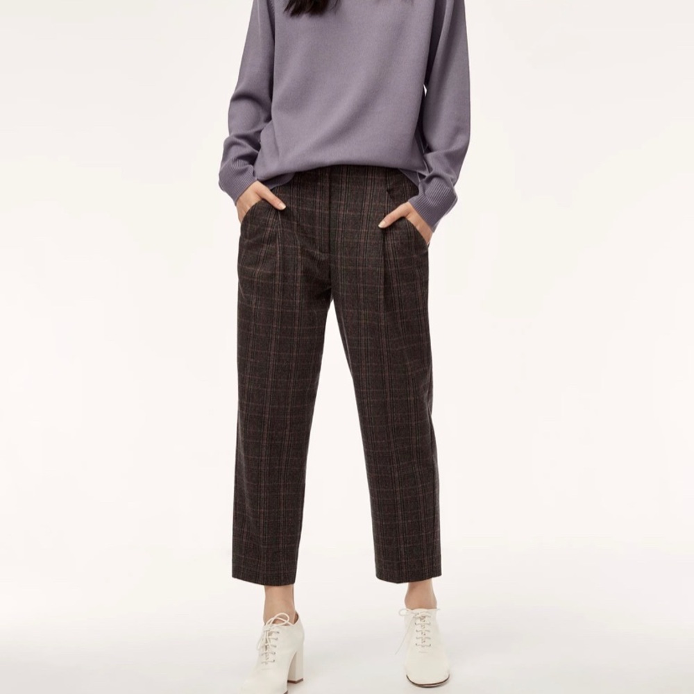 Wilfred Wool Cashmere Blend Heathered Chambrary Pants Size 6